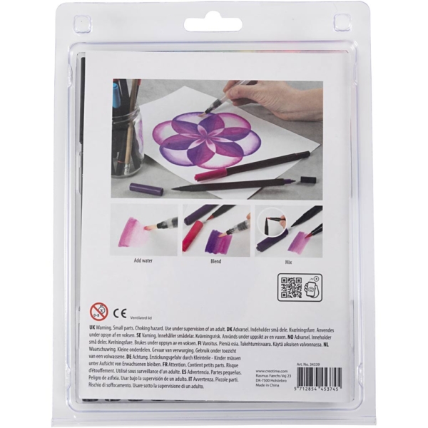 Aquarell-Marker, Strichstärke 2+4-8 mm, Standard-Farben, 12 Stk/ 1 Pck – Bild 3