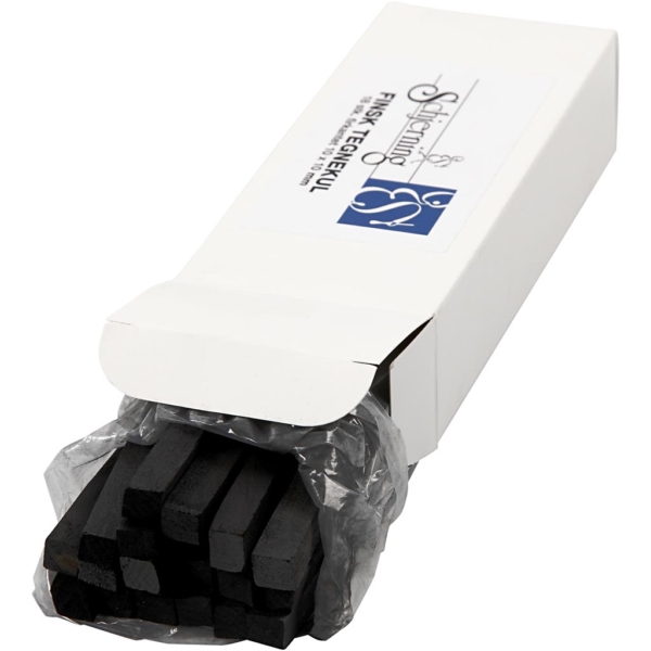 Kohlestifte, L 15 cm, Größe 10x10 mm, 18 Stk/ 1 Pck – Bild 4