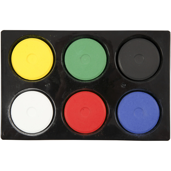 Wasserfarben, H 16 mm, D 44 mm, Primärfarben, 1 Pck