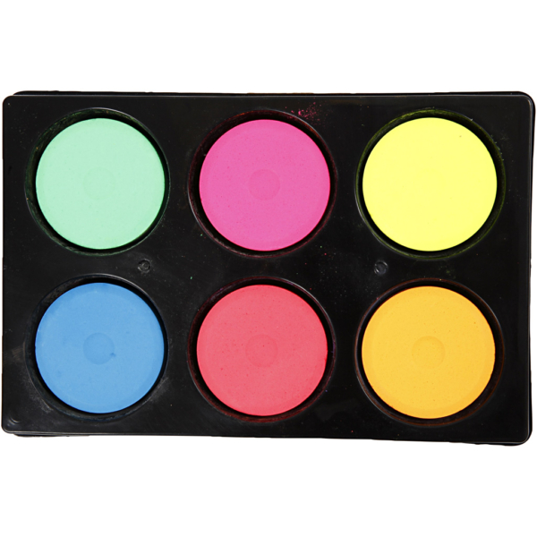 Wasserfarben, H 16 mm, D 44 mm, Neonfarben, 1 Pck