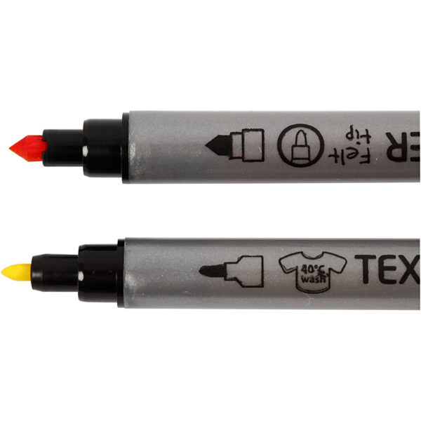 Textil-Marker, Strichstärke 2,3+3,6 mm, Standard-Farben, 20 Stk/ 1 Pck – Bild 6