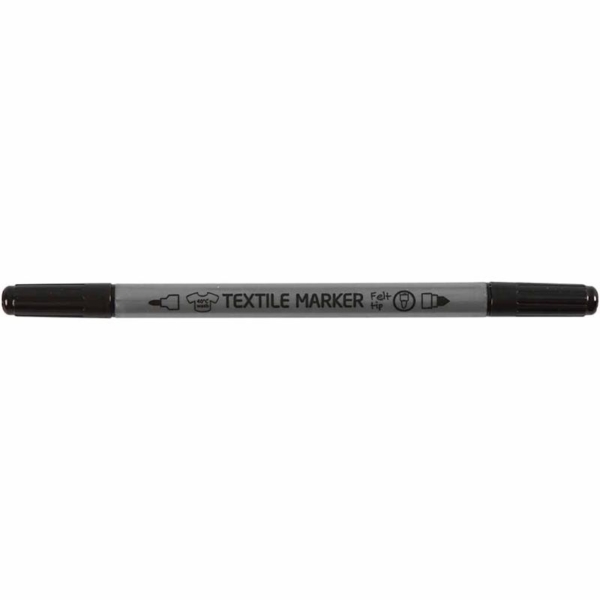 Textil-Marker, Strichstärke 2,3+3,6 mm, Schwarz, 6 Stk/ 1 Pck – Bild 3