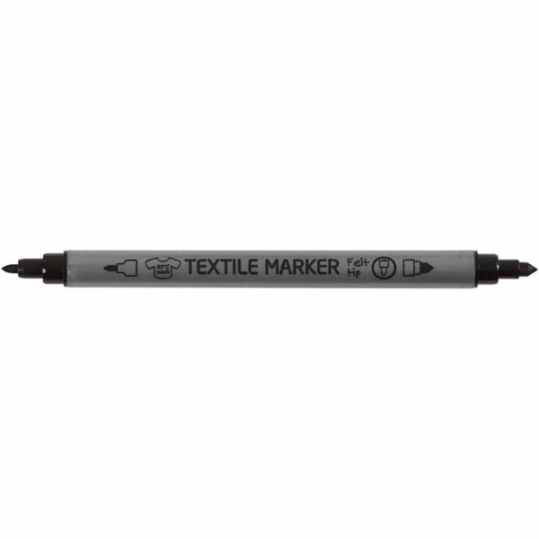Textil-Marker, Strichstärke 2,3+3,6 mm, Schwarz, 6 Stk/ 1 Pck – Bild 6