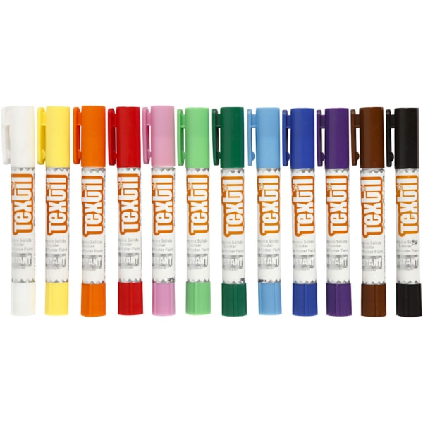 Playcolor Stoffmalstifte, L 14 cm, Sortierte Farben, 12 Stk/ 1 Pck, 5 g – Bild 2