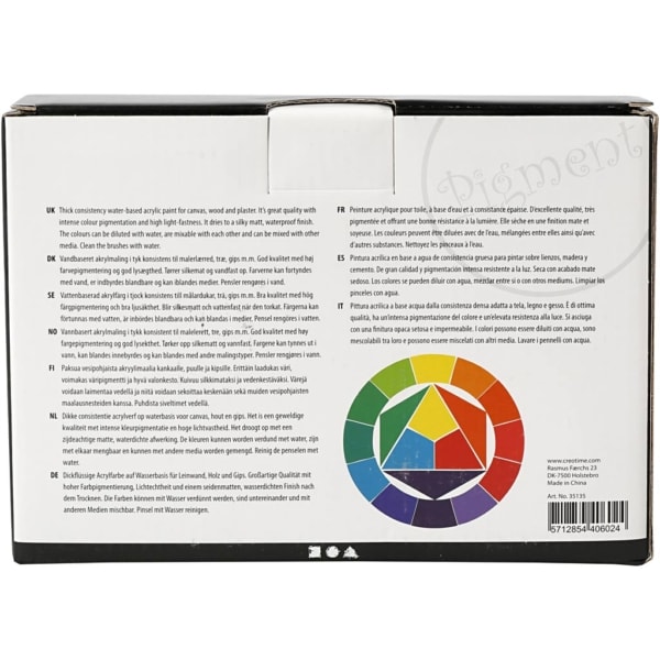 Pigment Art Acrylfarbe, Farbenschule, Mattglänzend, Sortierte Farben, 5x75 ml/ 1 Pck – Bild 5