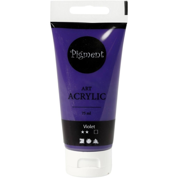 Pigment Art Acrylfarbe, Mattglänzend, Deckend, Violett, 75 ml/ 1 Fl.