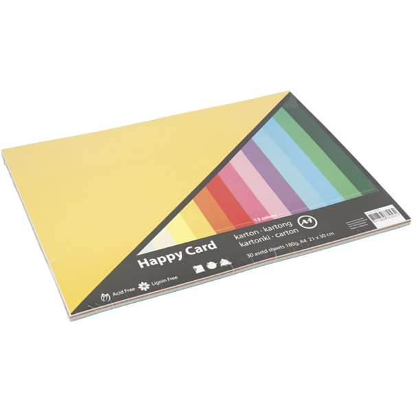 Farbkarton - Sortiment, A4, 210x297 mm, 180 g, Frühlingsfarben, 30 Bl./ 1 Pck – Bild 2