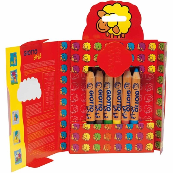Buntstifte, L 10,5 cm, Dicke 13 mm, Mine 6 mm, Sortierte Farben, 6 Stk/ 1 Pck – Bild 2