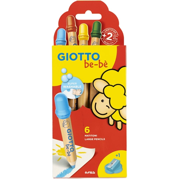 Buntstifte, L 10,5 cm, Dicke 13 mm, Mine 6 mm, Sortierte Farben, 6 Stk/ 1 Pck – Bild 3