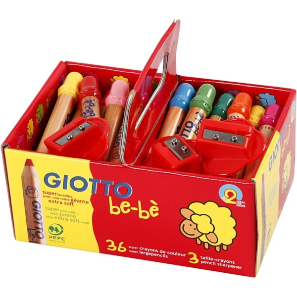 Buntstifte, L 10,5 cm, D 13 mm, Mine 6 mm, Sortierte Farben, 36 Stk/ 1 Pck – Bild 2
