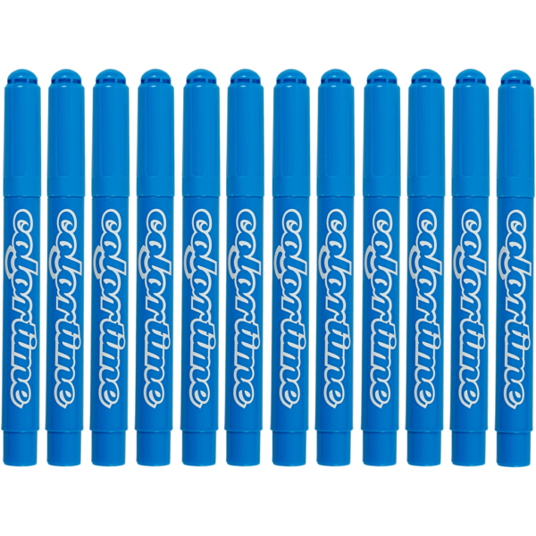 Colortime Filzstifte, Strichstärke 5 mm, Hellblau, 12 Stk/ 1 Pck – Bild 2