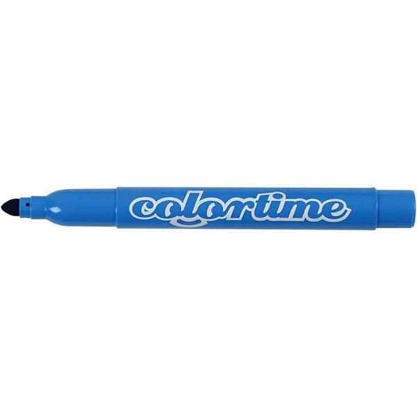 Colortime Filzstifte, Strichstärke 5 mm, Hellblau, 12 Stk/ 1 Pck – Bild 6