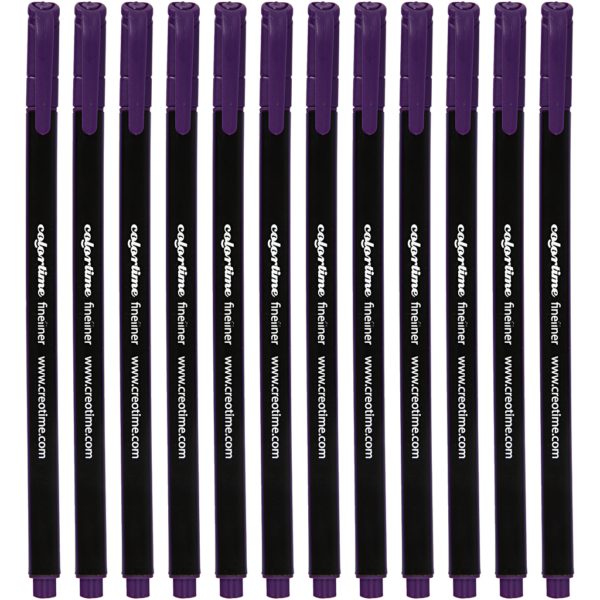 Colortime Fineliner, Strichstärke 0,6-0,7 mm, Flieder, 12 Stk/ 1 Pck – Bild 2