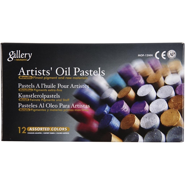 Gallery Ölkreiden, L 7 cm, Dicke 11 mm, Metallic-Farben, 12 Stk/ 1 Pck – Bild 2