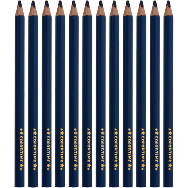 Colortime Buntstifte, L 17,45 cm, Mine 5 mm, JUMBO, Dunkelblau, 12 Stk/ 1 Pck – Bild 3