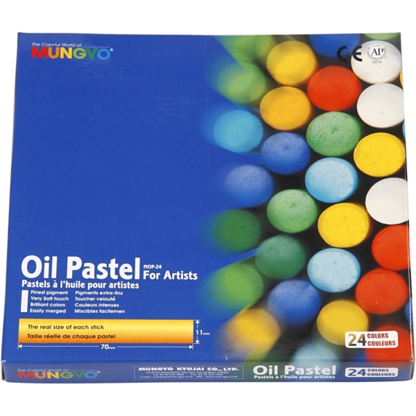 Mungyo Ölpastellfarben, L 7 cm, Dicke 11 mm, Sortierte Farben, 24 Stk/ 1 Pck – Bild 2