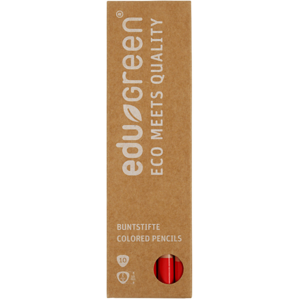 edu Green Jumbo-Buntstifte, Mine 5 mm, Rot, 10 Stk/ 1 Pck – Bild 2