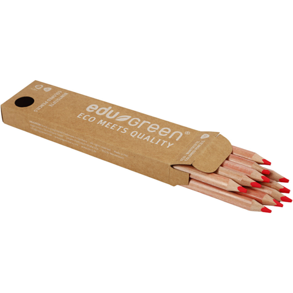 edu Green Jumbo-Buntstifte, Mine 5 mm, Rot, 10 Stk/ 1 Pck – Bild 4