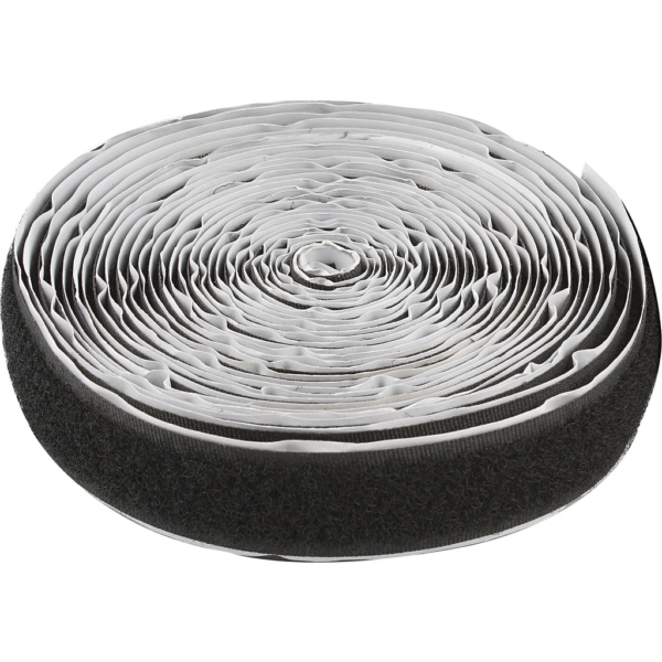 Klettband Haken & Ösen, selbstklebend, B 20 mm, Schwarz, 5 m/ 1 Rolle – Bild 2