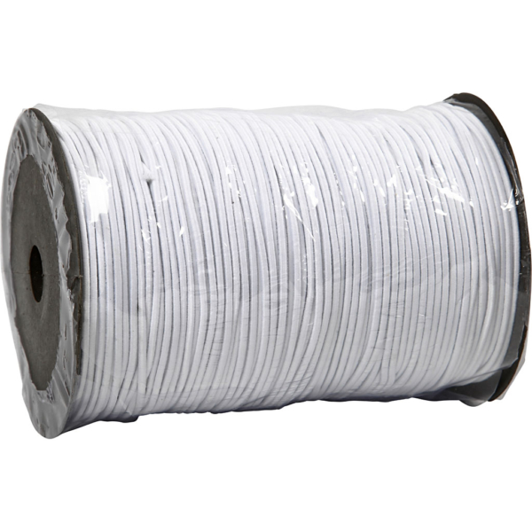 Elastikschnur, Dicke 2 mm, Weiß, 250 m/ 1 Rolle – Bild 2