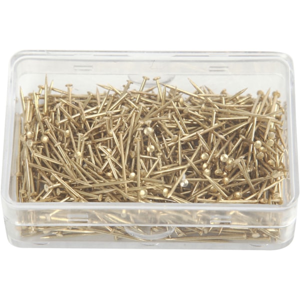 Stecknadeln, L 16 mm, Dicke 0,65 mm, Gold, 25 g/ 1 Pck