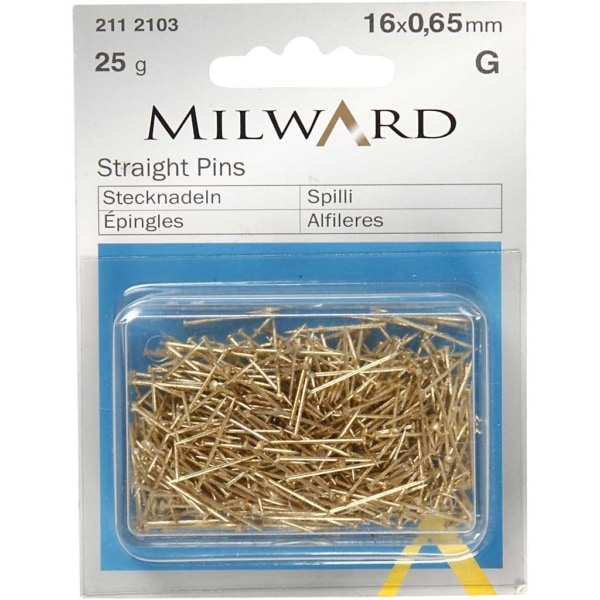Stecknadeln, L 16 mm, Dicke 0,65 mm, Gold, 25 g/ 1 Pck – Bild 5