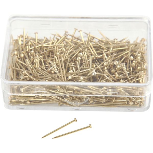 Stecknadeln, L 16 mm, Dicke 0,65 mm, Gold, 25 g/ 1 Pck – Bild 6