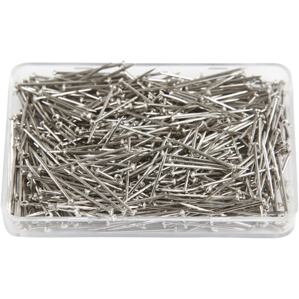 Stecknadeln, L 16 mm, Dicke 0,65 mm, Silber, 25 g/ 1 Pck