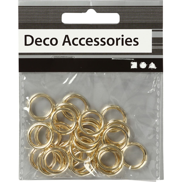 Plastikringe, Größe 15 mm, Dicke 2 mm, Gold, 25 Stk/ 1 Pck – Bild 3