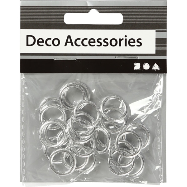 Plastikringe, Größe 15 mm, Dicke 2 mm, Silber, 25 Stk/ 1 Pck – Bild 3
