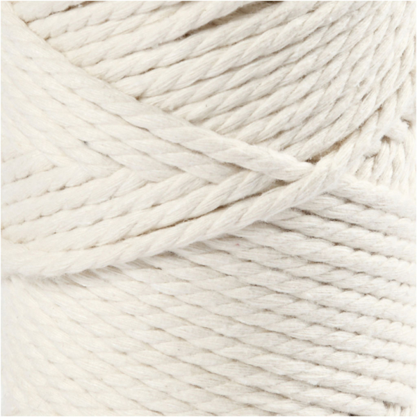 Macramé-Kordel, L 55 m, D 4 mm, Naturweiß, 330 g/ 1 Rolle – Bild 3