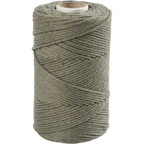 Macramé-Kordel, L 198 m, D 2 mm, Moosgrün, 330 g/ 1 Rolle