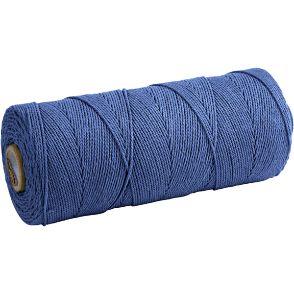 Baumwollzwirn - Sortiment, L 315 m, Dicke 1 mm, Dünne Qualität 12/12, Blau, 220 g/ 1 Knäuel – Bild 2