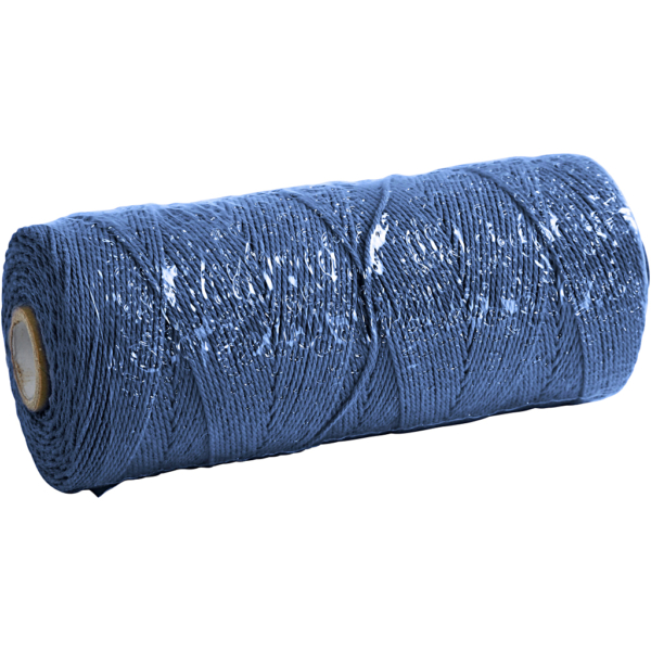 Baumwollzwirn - Sortiment, L 315 m, Dicke 1 mm, Dünne Qualität 12/12, Blau, 220 g/ 1 Knäuel – Bild 3