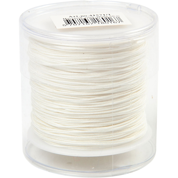 Macramé-Kordel, Dicke 1 mm, Weiß, 50 m/ 1 Rolle – Bild 2