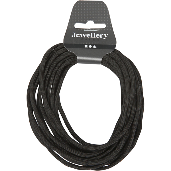 Nylon-Kordel, B 5 mm, Schwarz, 4 m/ 1 Rolle