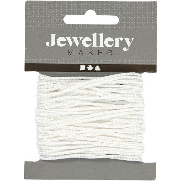 Macramé-Kordel, Dicke 2 mm, Weiß, 8 m/ 1 Rolle
