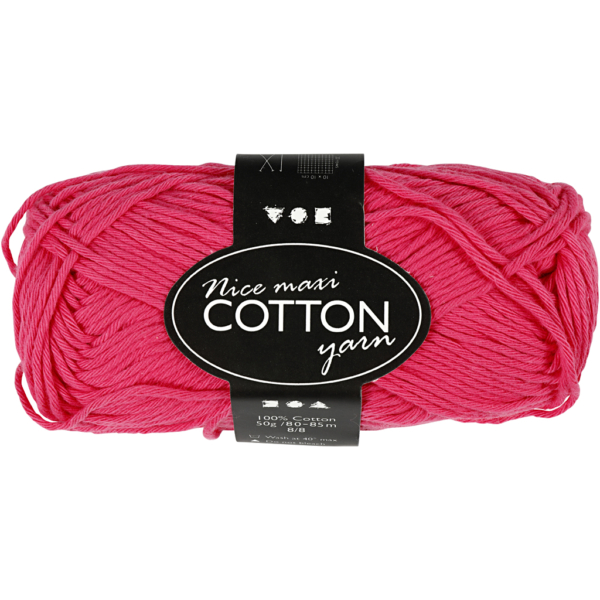 Baumwolle, Nr. 8/8, L 80-85 m, Größe maxi , Pink, 50 g/ 1 Knäuel