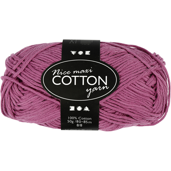 Baumwolle, Nr. 8/8, L 80-85 m, Größe maxi , Violett, 50 g/ 1 Knäuel