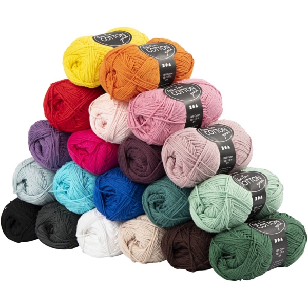 Baumwolle, Nr. 8/4, L 170 m, Inhalt kann variieren , Sortierte Farben, 20x50 g/ 1 Pck