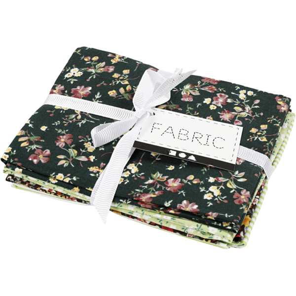 Patchwork-Stoff, Größe 45x55 cm, 100 g, Grün, 4 Stk/ 1 Bündl. – Bild 2