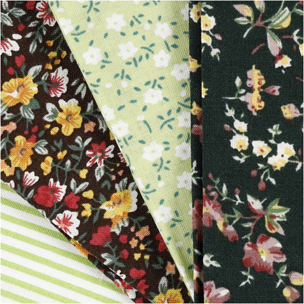 Patchwork-Stoff, Größe 45x55 cm, 100 g, Grün, 4 Stk/ 1 Bündl. – Bild 3