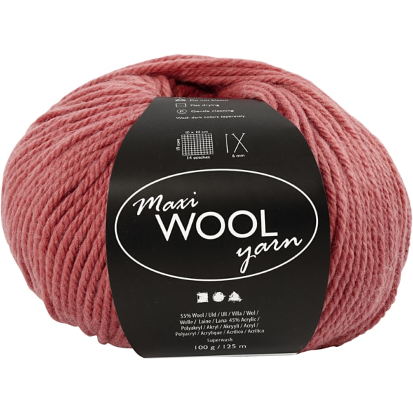 Wolle, L 125 m, Dunkelrosa, 100 g/ 1 Knäuel