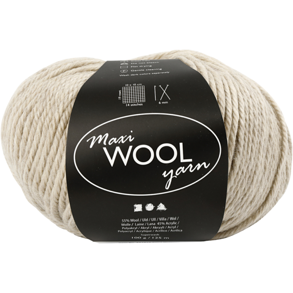Wolle, L 125 m, Sand Melange, 100 g/ 1 Knäuel