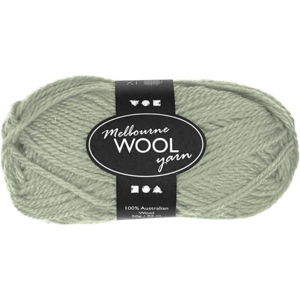 Melbourne Wolle, L 92 m, Hellgrün, 50 g/ 1 Knäuel