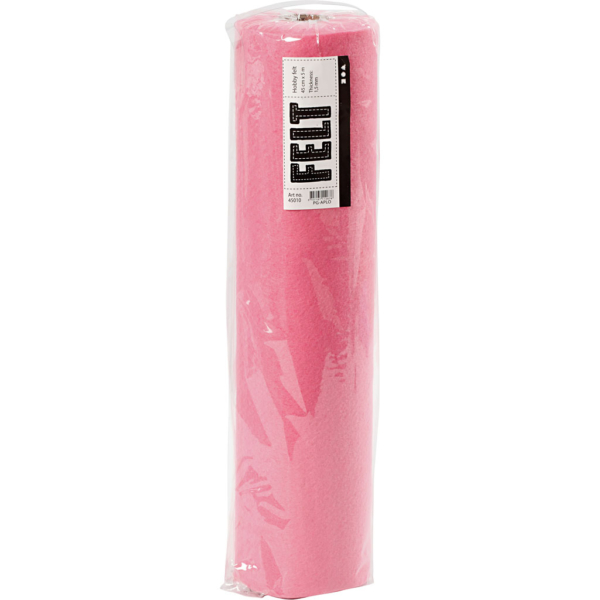 Bastelfilz, B 45 cm, Dicke 1,5 mm, 180-200 g, Pink, 5 m/ 1 Rolle – Bild 3