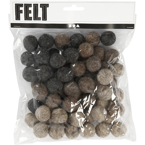 Filzkugeln, D 20 mm, Natur, 64 Stk/ 1 Pck – Bild 2