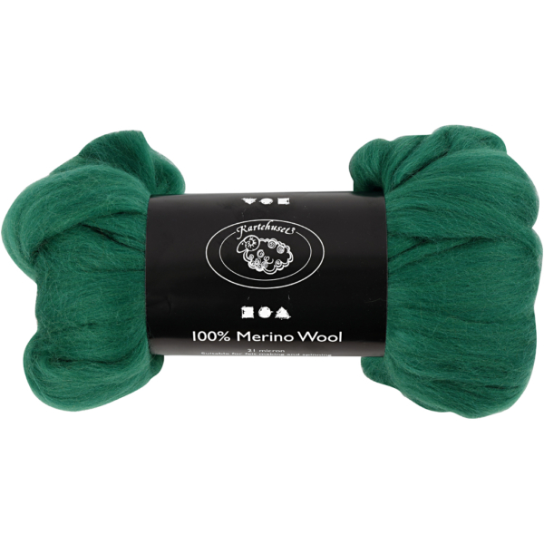 Wolle, Dicke 21 my, Grün, 100 g/ 1 Pck