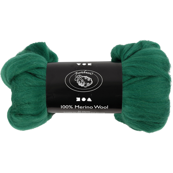 Wolle, Dicke 21 my, Grün, 100 g/ 1 Pck – Bild 2