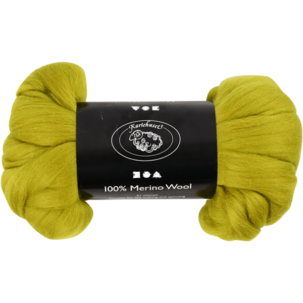 Wolle, Dicke 21 my, Zitronengelb, 100 g/ 1 Pck – Bild 2